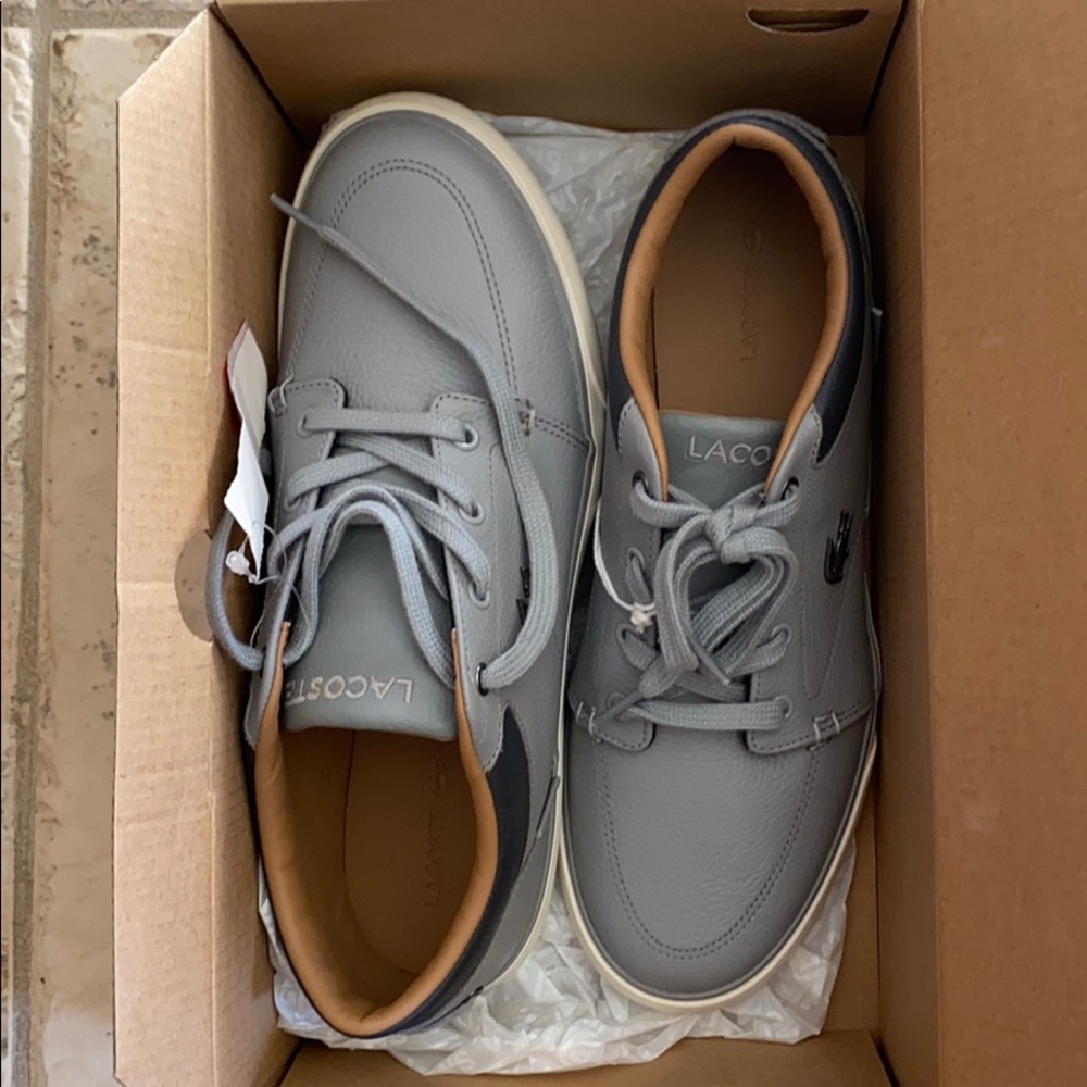 New Men’s Grey Lacoste shoes in size 6.5